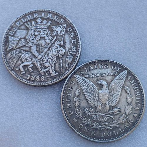 HB(360) US Morgan 1888 Hobo Silver Plated Dollar Copy Coin