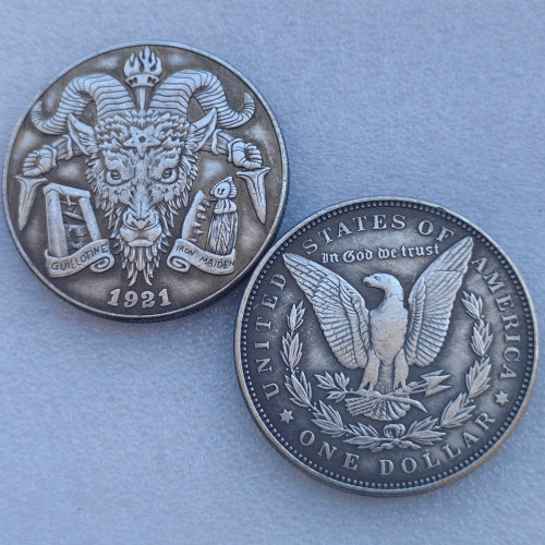 HB(358) US Morgan 1921  Hobo Silver Plated Dollar Copy Coin