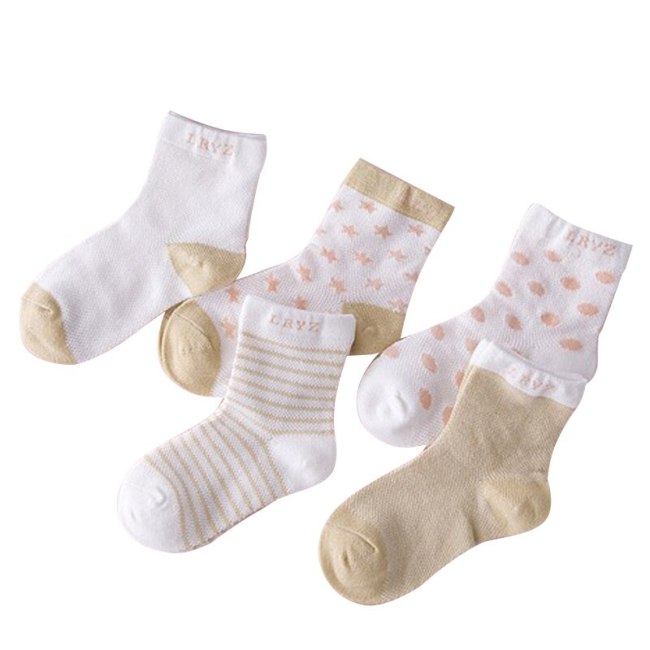 5 Pair=10PCS/lot 2019 New Dot Kids Socks Summer Thin Comfortable Breathable Cotton Fashion Baby Socks Toddler Girls for 0~6 Year
