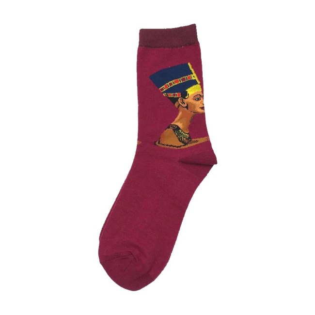 Men Cotton Retro Abstract Oil Painting Art Socks Shout Modern Van Gogh Starry Night Happy Oil Painting Skateboard Sock