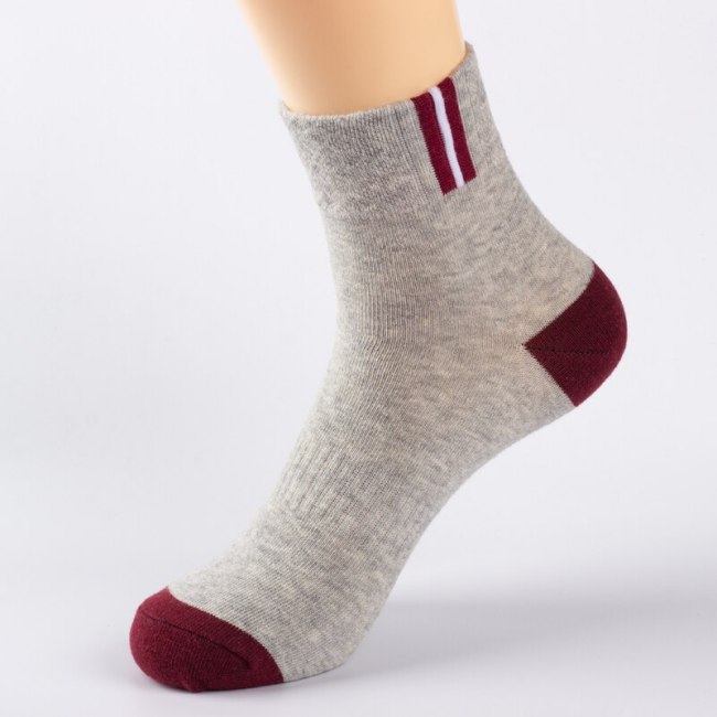 10Pcs=5 Pairs Mens Autumn Summer Socks Classic Patchwork Mesh Breathable Cotton Men Short Deodorant Male Socks Meias EU39-44