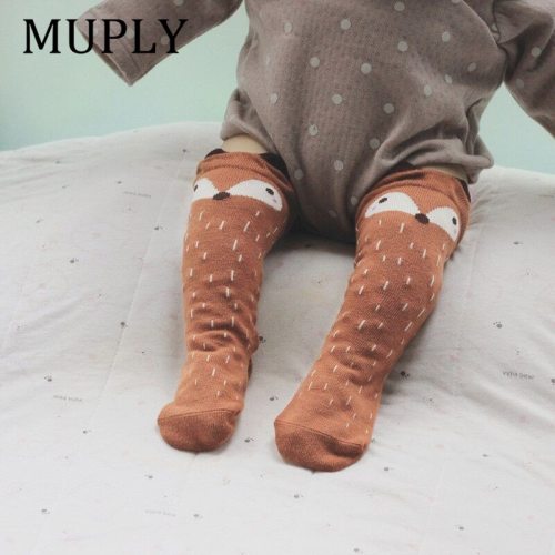 1 Pair Unisex Lovely Cute Cartoon Fox Kids baby Socks Knee Girl Boy Baby Toddler Socks animal infant Soft Cotton socks 0-3 Y