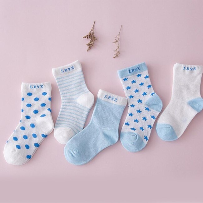 5 Pair=10PCS/lot 2019 New Dot Kids Socks Summer Thin Comfortable Breathable Cotton Fashion Baby Socks Toddler Girls for 0~6 Year