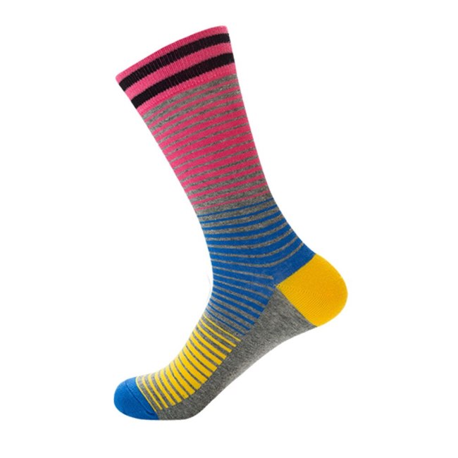 Mens Happy Striped Socks Quality Plaid Diamond Sock Men Combed Cotton Calcetines Largos Hombre