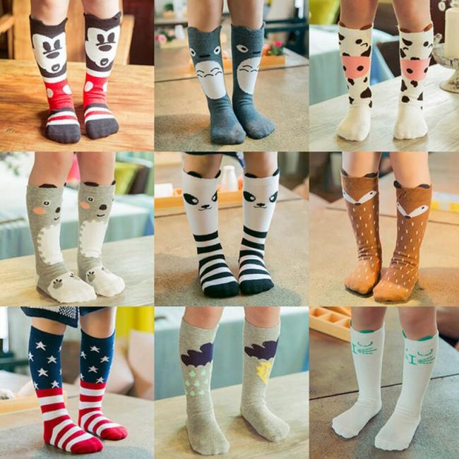 Free Shipping Baby Girls Socks leg warmer Fox Cotton Cute Character Knee Socks Kid Clothing unisex Toddler Boot Socks Cartoon