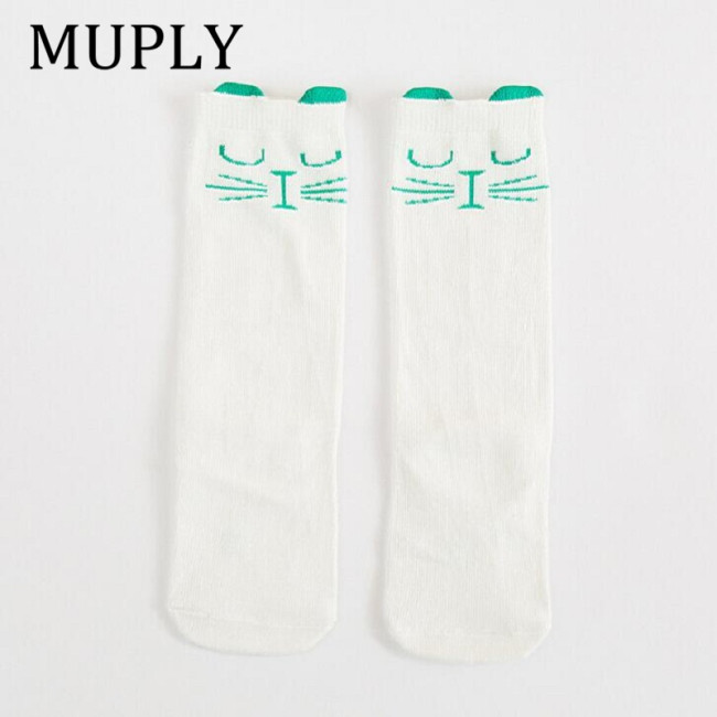 1 Pair Unisex Lovely Cute Cartoon Fox Kids baby Socks Knee Girl Boy Baby Toddler Socks animal infant Soft Cotton socks 0-3 Y