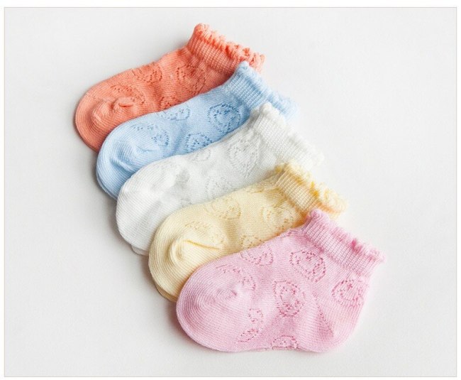 5 Pairs/lot Baby Boys Girls Summer Cotton Socks Infant  Mesh Sock Breathable Soft For Kids Newborn socks 0-5 year
