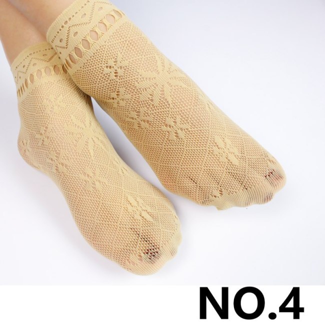 harajuku Sale Women's summer sexy mesh silk sock for female ultrathin transparent nylon short socks with lace high plus size