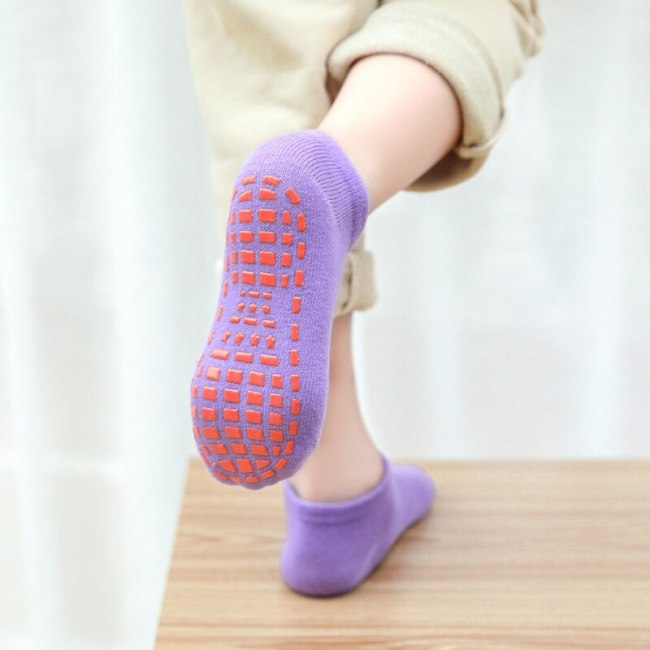 Autumn Winter Spring Summer Breathable Non-slip Floor Socks Boy Girl Socks Home Baby Kids Socks Cotton Candy Color Ankle Socks