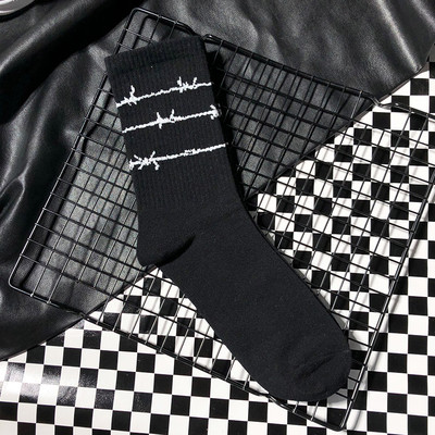 Original design barbed wire pattern men and women socks trend fashion street hip hop style cool unique socks