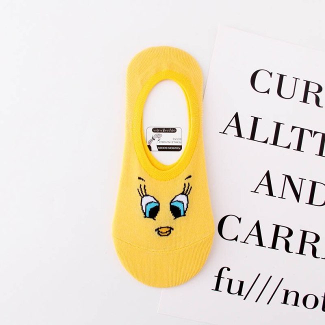 Cute Cartoon Women Causal Cotton Socks Looney Tunes Comfortable Tweety Bunny Wolf Invisible Men Socks No Show Socks Dropshipping