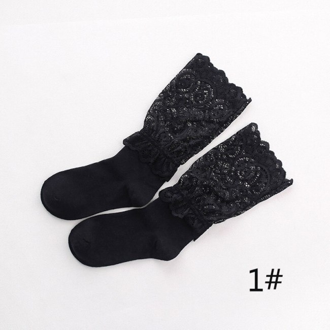 Sale Sexy Retro Lace Floral Mesh Women Girl Socks Elastic  Summer Fashion Lady Transparent Short Socks