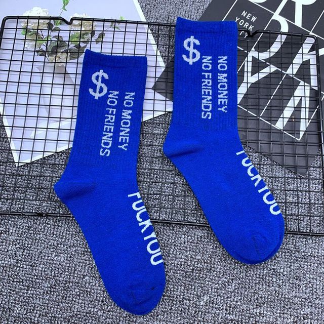 DONG AI Fashion Word Socks Street Halajuku Humored Sock Creative Sokken Hip Hop Street Skateboard Basketball Women Crew Sox
