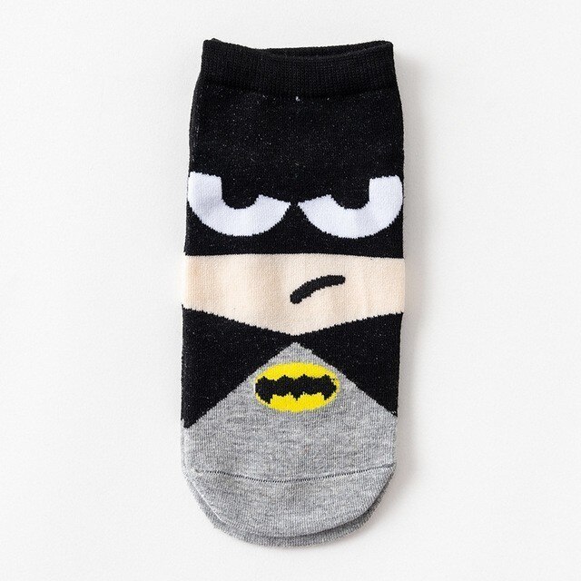 2019 Super hero 1 pair Cartoon children Teenagers short socks boys kids men America Captain adult Boat sock spiderman Cartoon