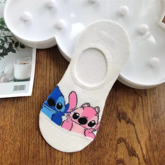 Disney Women Socks Cartoon Animal  mouse socks cute Kawaii Funny ankle Socks invisible Silicone slip Socks girl Cotton boat sock