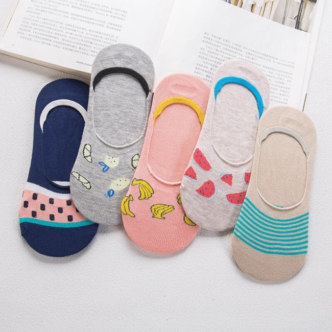 5 Pairs/lot Summer Cotton Ankle Socks For Korea Women's Cartoon Animal Cat Panda Pig Short Socks Female Sokken Slippers Meias