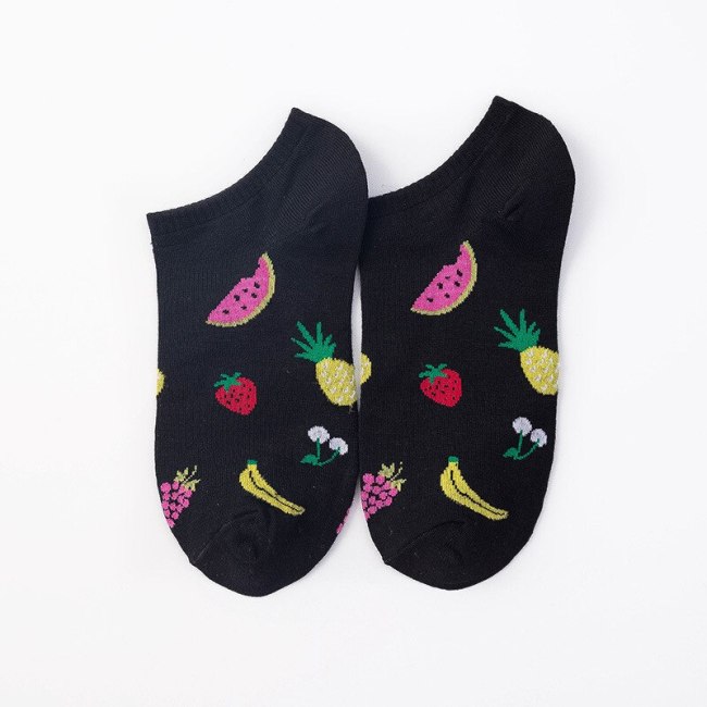 SP&CITY Cheap Cartoon Fruit Ankle Socks Women Cotton Colored Short Socks Female Casual Summer Thin Boat Socks Fashion Hipster
