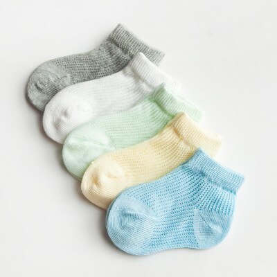 5 Pairs/lot Baby Boys Girls Summer Cotton Socks Infant  Mesh Sock Breathable Soft For Kids Newborn socks 0-5 year