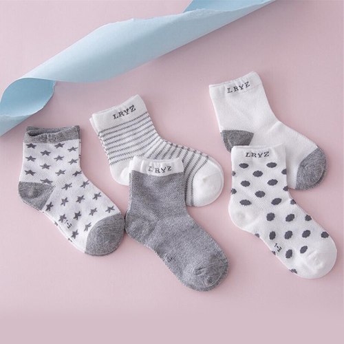 5 Pair=10PCS/lot 2019 New Dot Kids Socks Summer Thin Comfortable Breathable Cotton Fashion Baby Socks Toddler Girls for 0~6 Year