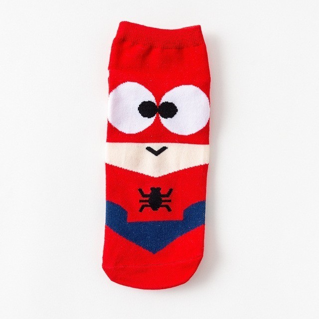 2019 Super hero 1 pair Cartoon children Teenagers short socks boys kids men America Captain adult Boat sock spiderman Cartoon