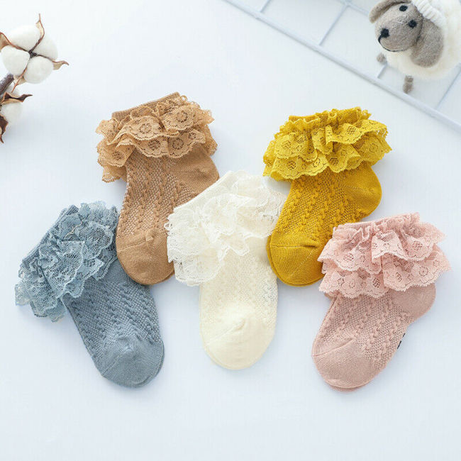 2020 Baby Stuff Kids Baby Girl Frilly Warm Lace Tutu Socks Infant Newborn Toddler Lace Ruffled Solid Ankle Socks