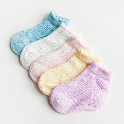5 Pairs/lot Baby Boys Girls Summer Cotton Socks Infant  Mesh Sock Breathable Soft For Kids Newborn socks 0-5 year