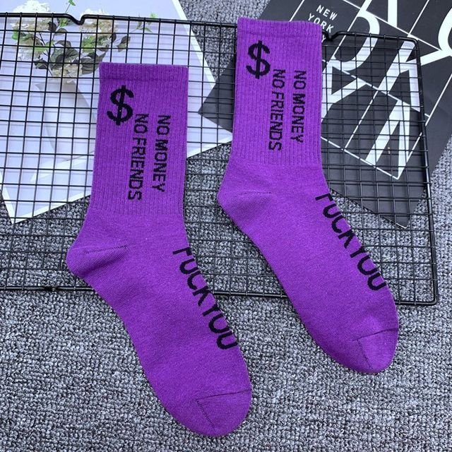 DONG AI Fashion Word Socks Street Halajuku Humored Sock Creative Sokken Hip Hop Street Skateboard Basketball Women Crew Sox