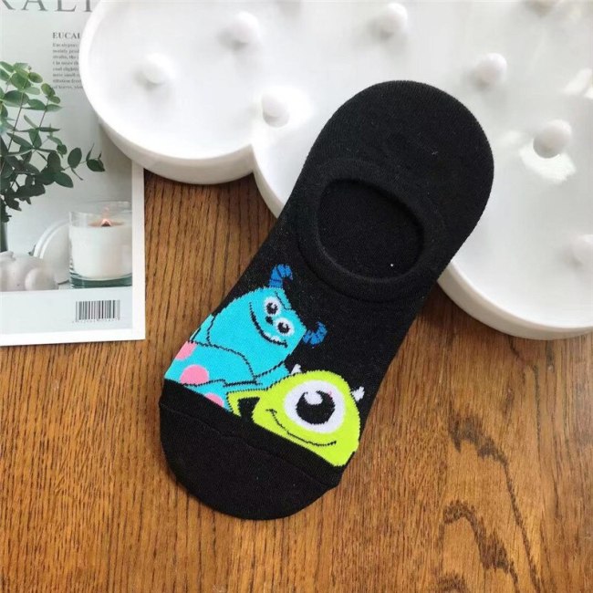Disney Women Socks Cartoon Animal  mouse socks cute Kawaii Funny ankle Socks invisible Silicone slip Socks girl Cotton boat sock