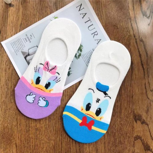 Disney Women Socks Cartoon Animal  mouse socks cute Kawaii Funny ankle Socks invisible Silicone slip Socks girl Cotton boat sock