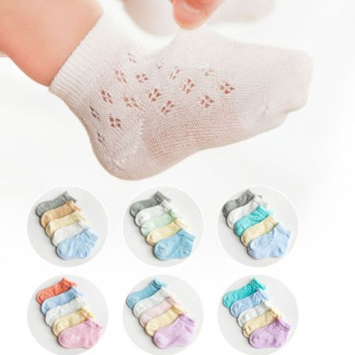 5 Pairs/lot Baby Boys Girls Summer Cotton Socks Infant  Mesh Sock Breathable Soft For Kids Newborn socks 0-5 year