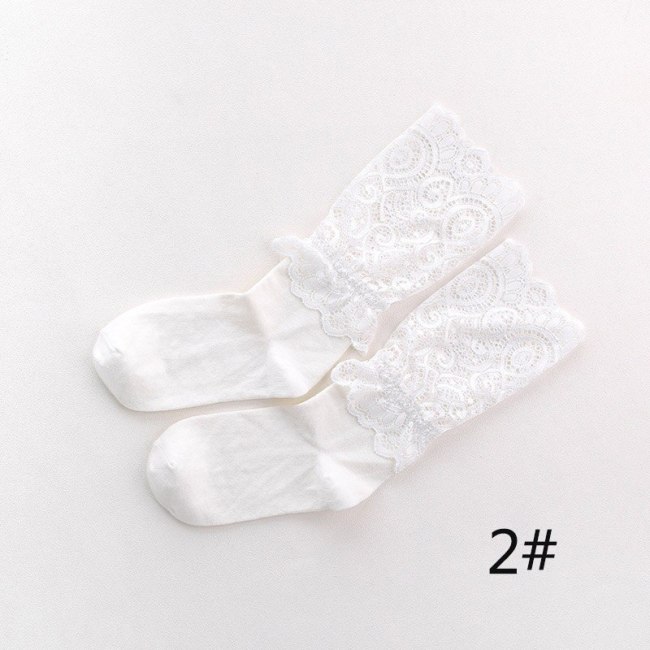 Sale Sexy Retro Lace Floral Mesh Women Girl Socks Elastic  Summer Fashion Lady Transparent Short Socks