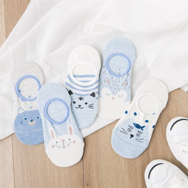 Colorful fruit Invisible Short Woman Sweat summer comfortable cotton girl women's boat socks ankle low female 1pair=2pcs XG37