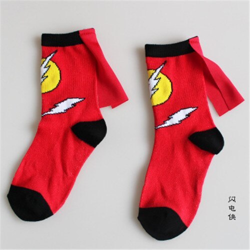 1 Pair New All Season Kids Cotton Character Marvel Socks Super Hero Pattern Handmade Clock Sewing Dance Baby Socks