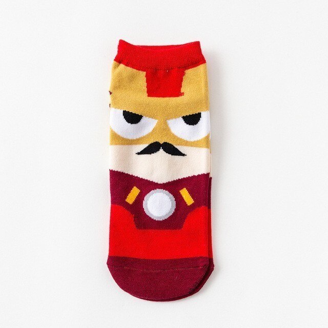 2019 Super hero 1 pair Cartoon children Teenagers short socks boys kids men America Captain adult Boat sock spiderman Cartoon