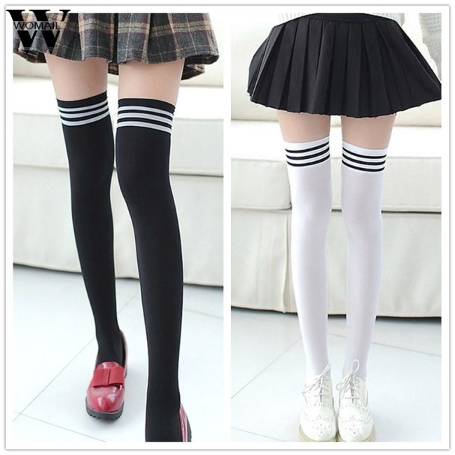 New Socks Fashion Stockings Casual Cotton Thigh High Over Knee Acrylic High Socks Girls Womens Female Long Knee Sock 2018