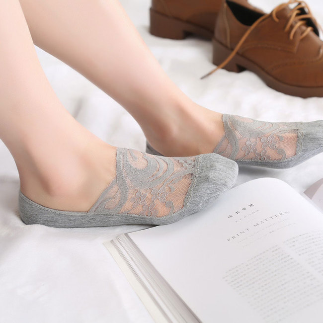 SP&CITY New Transparent Short Lace Socks Women Summer Hollow Out Boat Socks Slippers Female Soft Low Invisible Socks Ped
