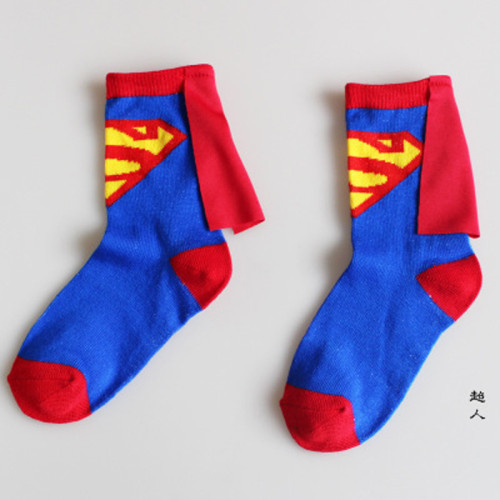1 Pair New All Season Kids Cotton Character Marvel Socks Super Hero Pattern Handmade Clock Sewing Dance Baby Socks