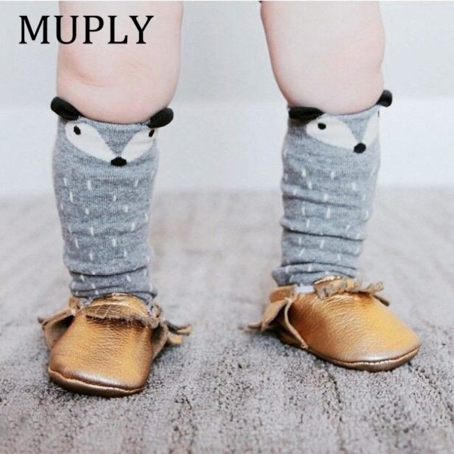 1 Pair Unisex Lovely Cute Cartoon Fox Kids baby Socks Knee Girl Boy Baby Toddler Socks animal infant Soft Cotton socks 0-3 Y