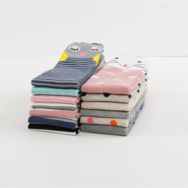 2019 Cartoon Cute Kids Socks Bear Animal Baby Cotton Socks Knee High Long LegWarmers Cute Socks Boy Girl Children socks 3-12 Y