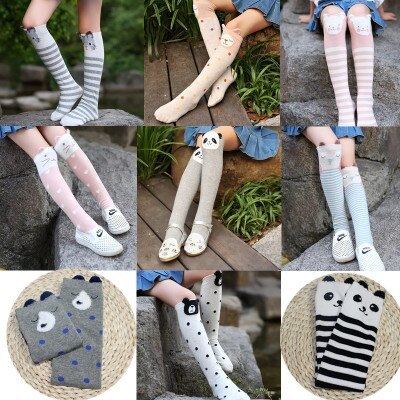 2019 Cartoon Cute Kids Socks Bear Animal Baby Cotton Socks Knee High Long LegWarmers Cute Socks Boy Girl Children socks 3-12 Y