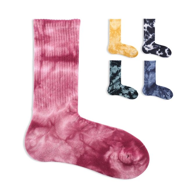 Men Unisex Novelty Colorful Tie-dyeing Skateboard Socks.Cotton Harajuku Hiphop Socks Sox Ethnic Couple Long Sock Meias