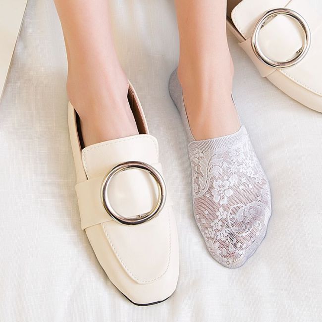 1 Pair Fashion Women Girls Summer Socks Style Lace Flower Short Sock Antiskid Invisible Ankle Socks 2019 New 7 colors