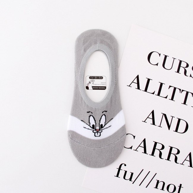 Cute Cartoon Women Causal Cotton Socks Looney Tunes Comfortable Tweety Bunny Wolf Invisible Men Socks No Show Socks Dropshipping