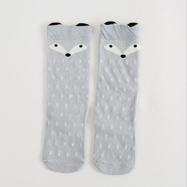 Free Shipping Baby Girls Socks leg warmer Fox Cotton Cute Character Knee Socks Kid Clothing unisex Toddler Boot Socks Cartoon