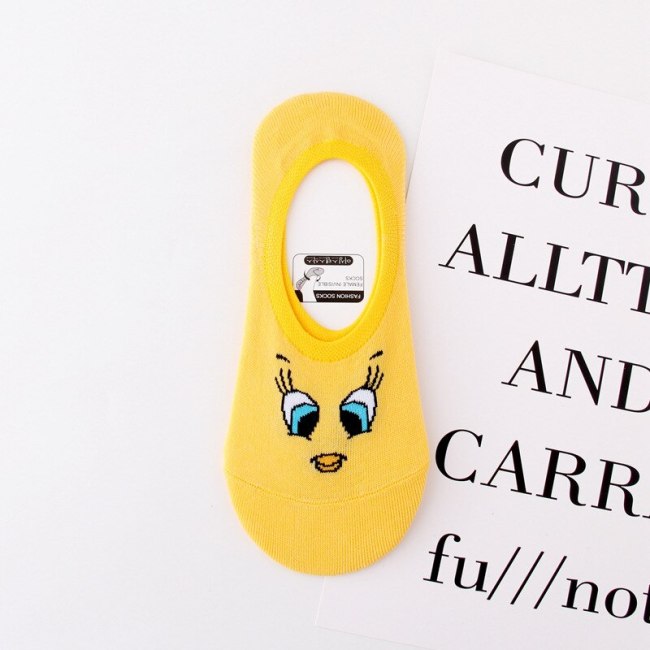 Cute Cartoon Women Causal Cotton Socks Looney Tunes Comfortable Tweety Bunny Wolf Invisible Men Socks No Show Socks Dropshipping