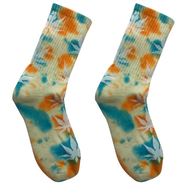 Men Unisex Novelty Colorful Tie-dyeing Skateboard Socks.Cotton Harajuku Hiphop Socks Sox Ethnic Couple Long Sock Meias