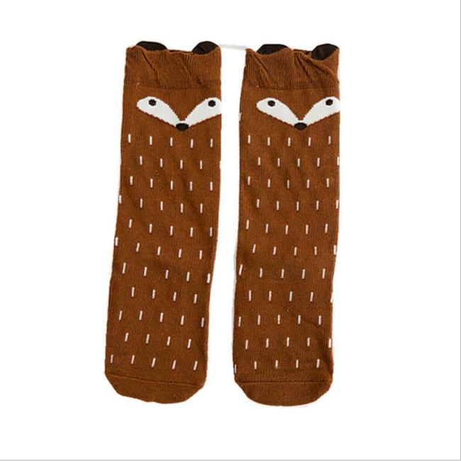 Free Shipping Baby Girls Socks leg warmer Fox Cotton Cute Character Knee Socks Kid Clothing unisex Toddler Boot Socks Cartoon