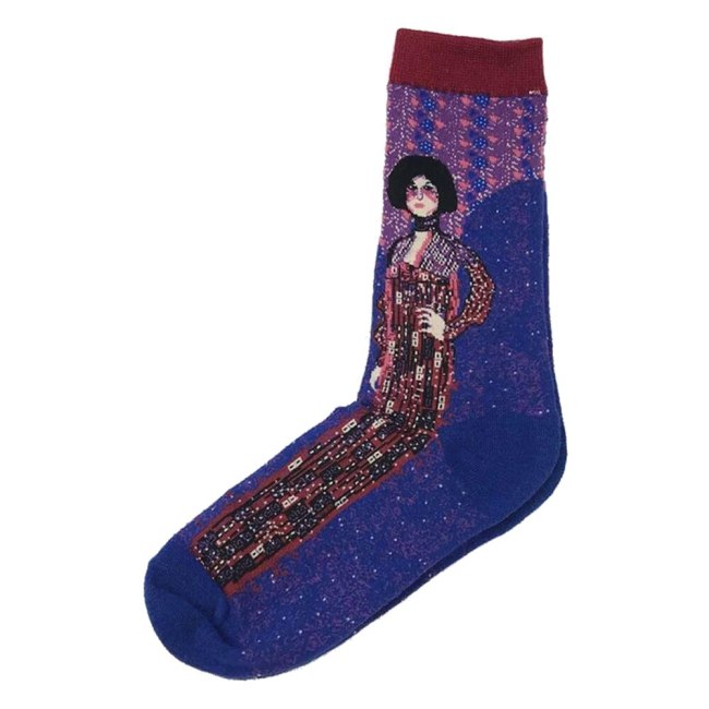 Men Cotton Retro Abstract Oil Painting Art Socks Shout Modern Van Gogh Starry Night Happy Oil Painting Skateboard Sock