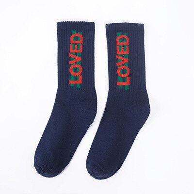 Letters Sports Tide Socks Men and Women Stocks Couples Tide Socks Autumn New Letters Stocks Cotton Socks Hip Hop Street Sports