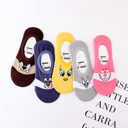 Cute Cartoon Women Causal Cotton Socks Looney Tunes Comfortable Tweety Bunny Wolf Invisible Men Socks No Show Socks Dropshipping